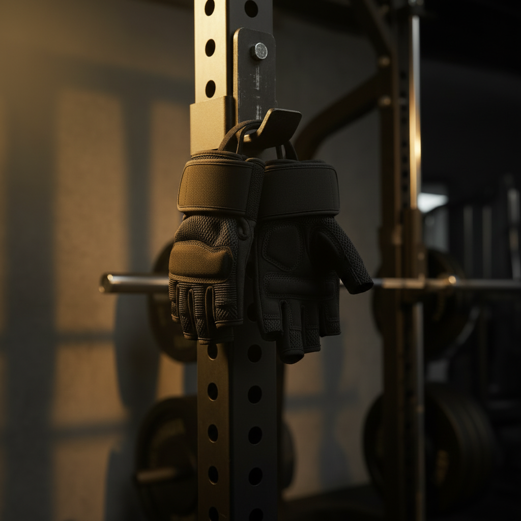 Gym Gloves on Rack