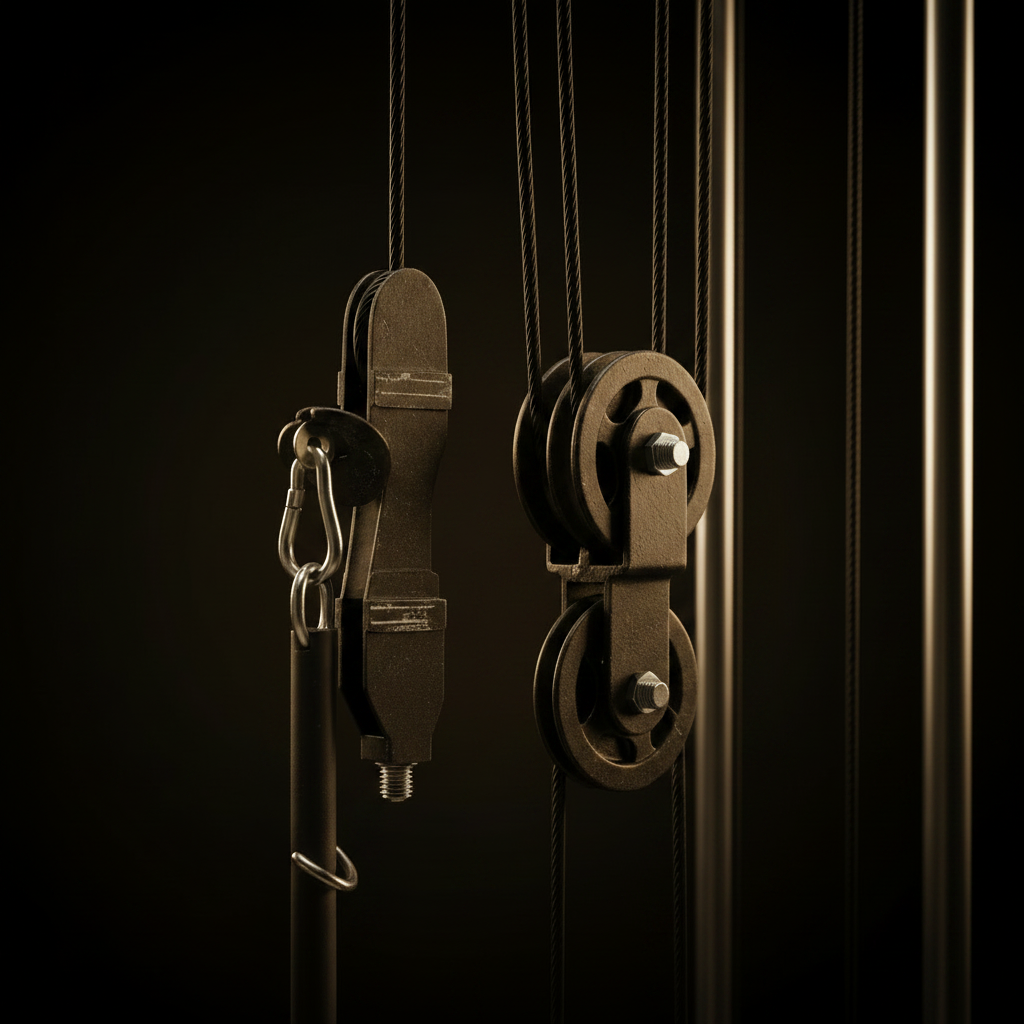 Pulley and Carabiner Detail — IRON FORCE