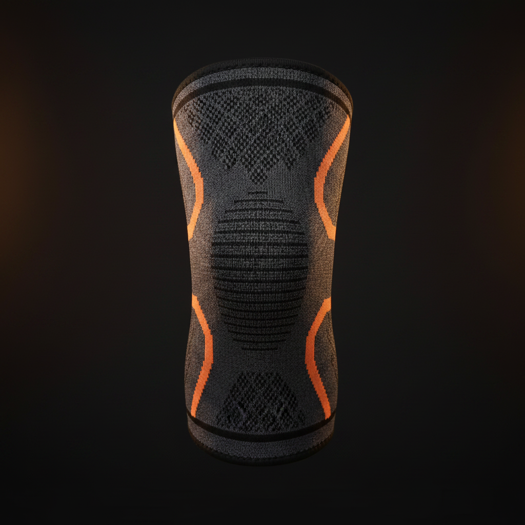 Black compression knee sleeve - front view